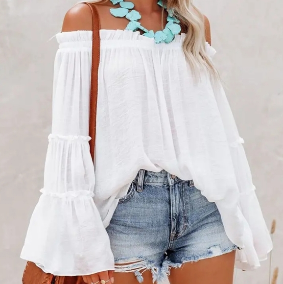 Boho Off Shoulder Top - Picture 1 of 6